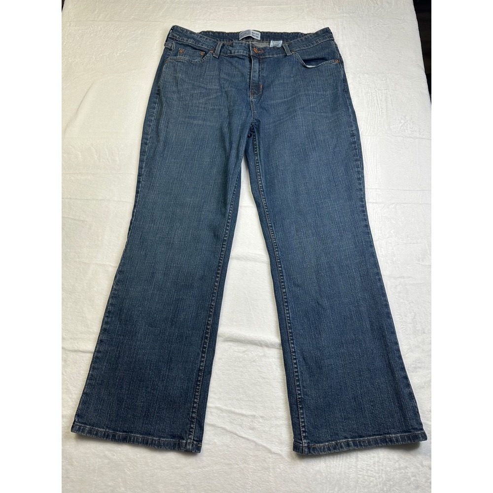 Signature by Levi Strauss Bootcut Jeans Women 16 Short Blue Mid Rise Stretch
